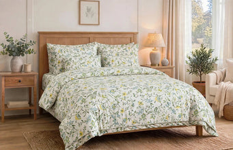 Bedsheet 5 pieces yellow green floral vine