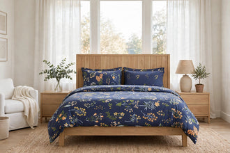 Bedsheet 5 pieces blue flower dust