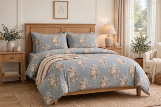 Bedsheet 5 piece grey floral
