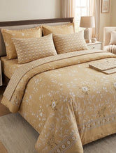 Comforter 6 pieces mustard floral with dedicated white