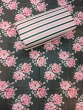 Bedsheet 5 pieces black pink roses