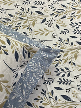 Bedsheet 5 piece blue leaves