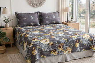Bedsheet 5 pieces yellow rose