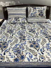 Bedsheet 5 piece blue floral