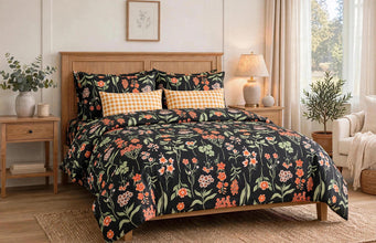 Bedsheet 5 piece orange leaf