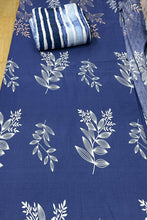 Comforter set 6 piece blue disty floral
