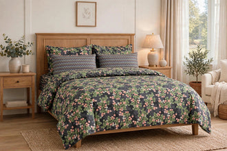 Bedsheet 5 pieces green flowers