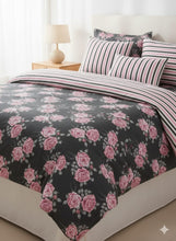 Bedsheet 5 pieces black pink roses