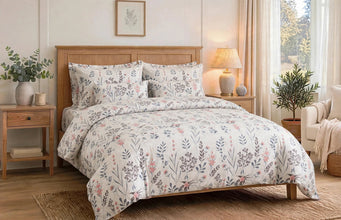 Comforter set 6 piece floral strips