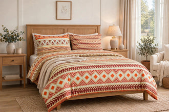 Bedsheet 5 pieces orange strips