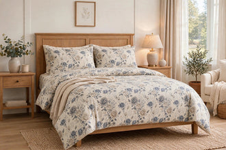 Bedsheet 5 pieces grey flower