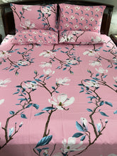 Bedsheet 5 pieces pink branches