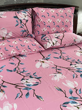 Bedsheet 5 pieces pink branches