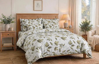 Bedsheet autum green leaf