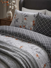 Comforter set 6 pieces grey and orange petals