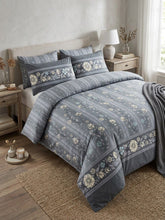 Duvet cover set grey jasmine flowers