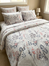 Comforter set 6 piece floral strips