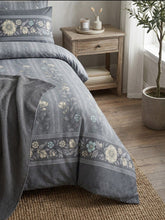 Duvet cover set grey jasmine flowers