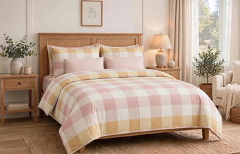 Bedsheet 5 pieces pink strips
