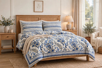 Bedsheet 5 piece blue floral